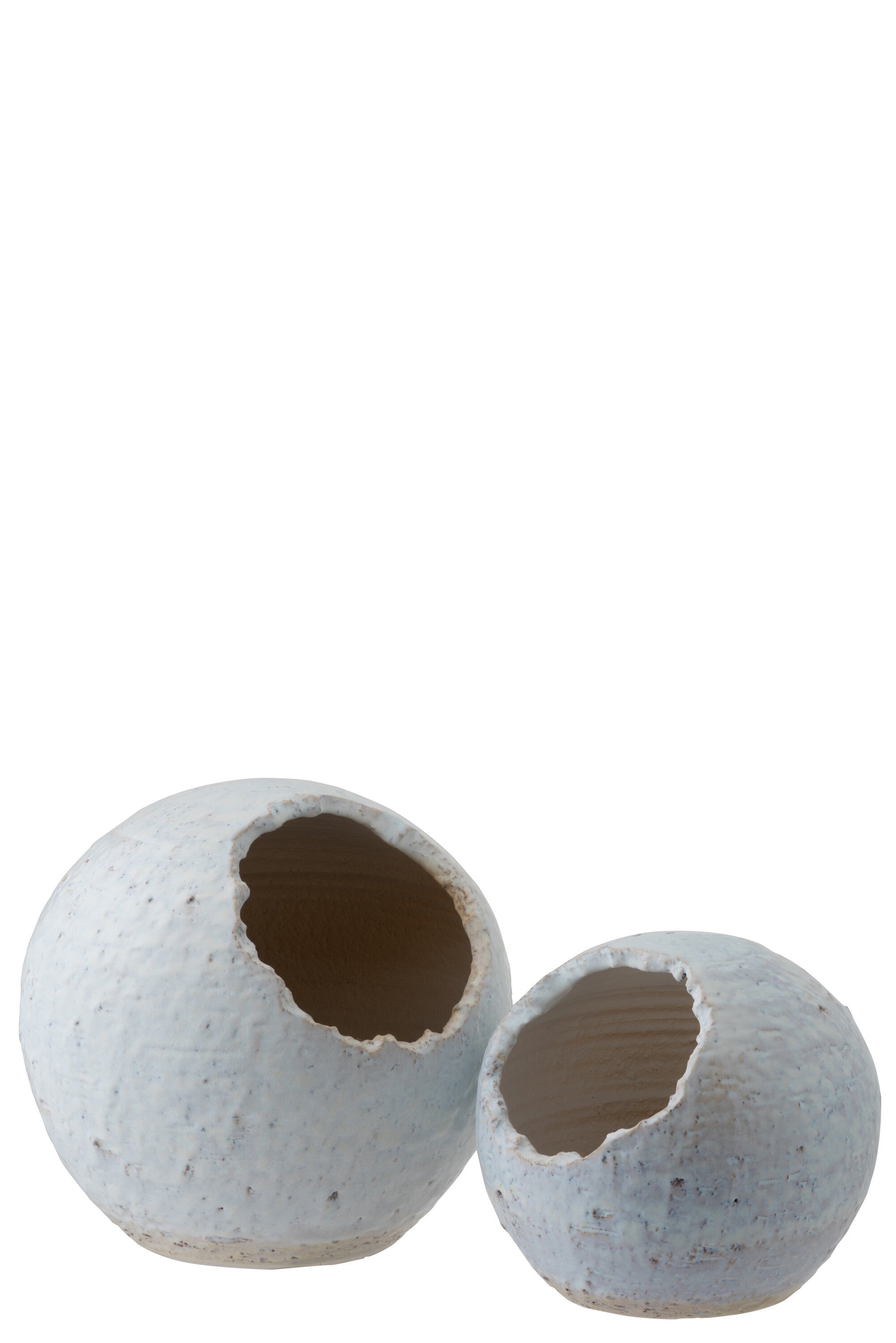 Bloempot Schuin Keramiek Wit/Parel Groot