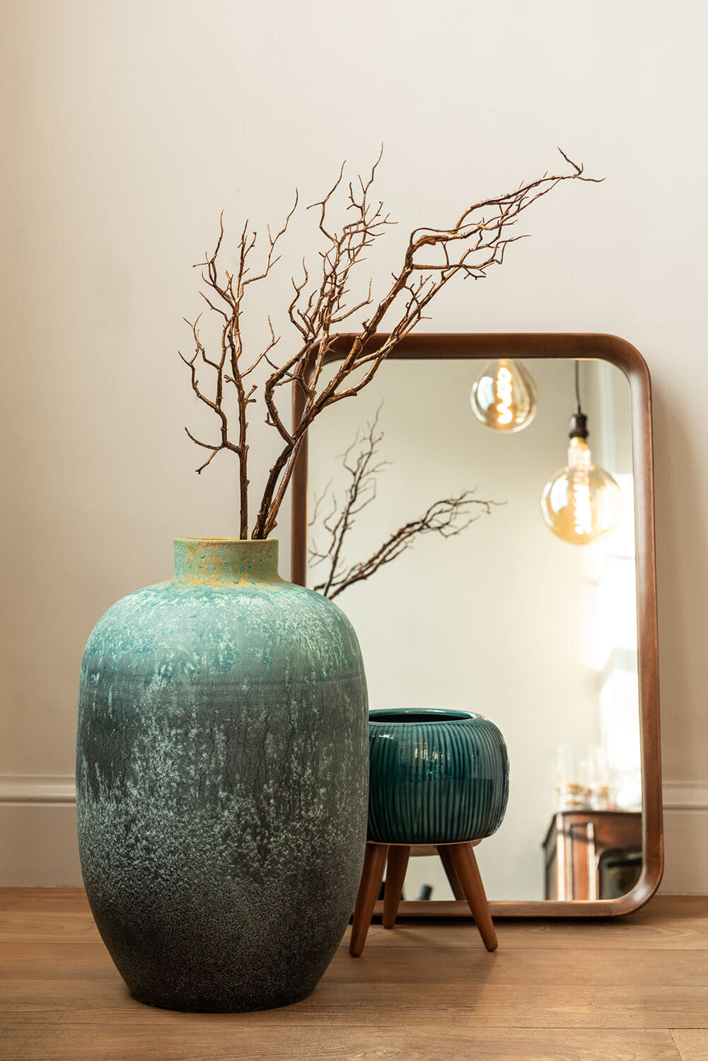 Vaas Vintage Keramiek Azuur Klein