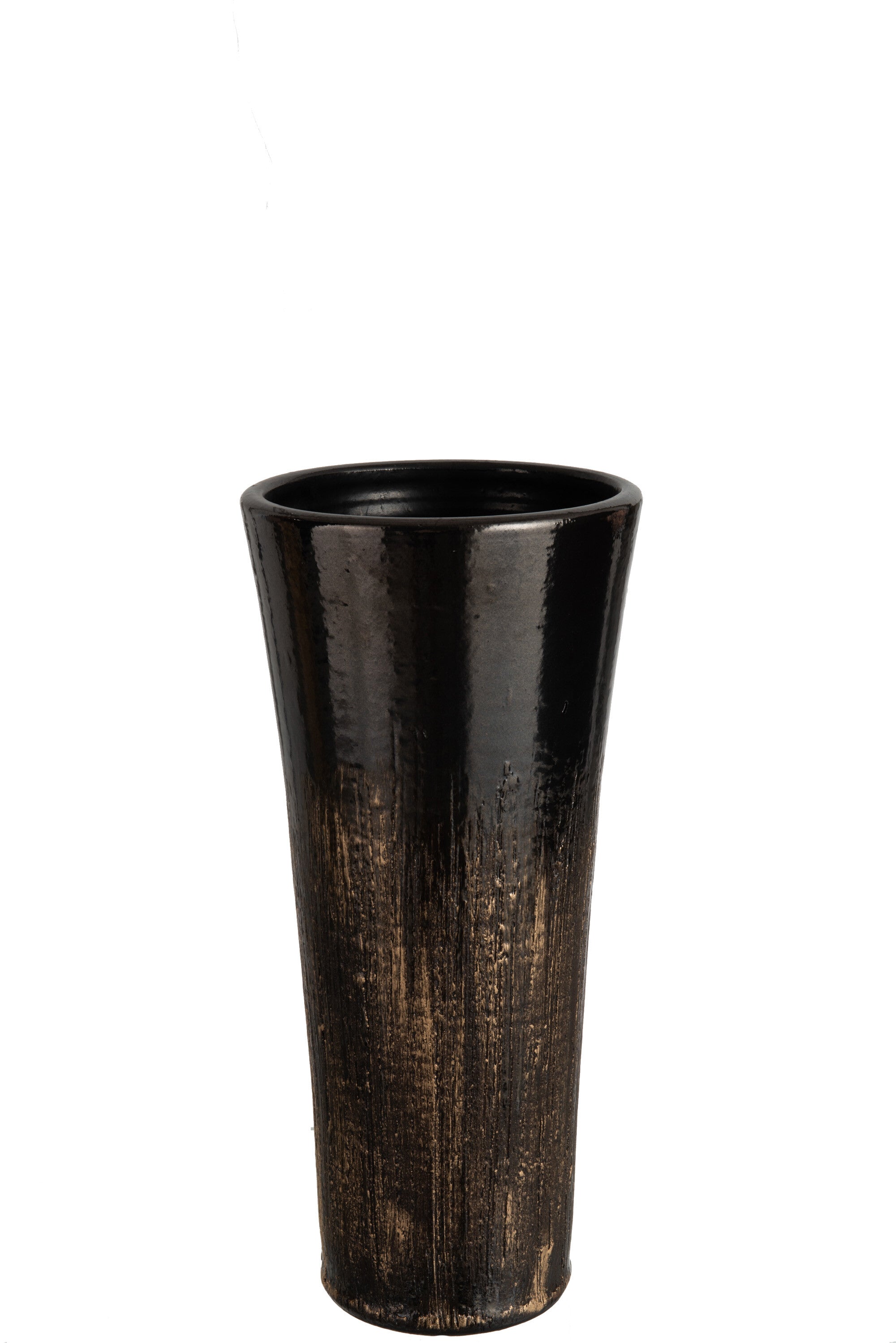 Vaas Dot Keramiek Zwart/Goud Medium