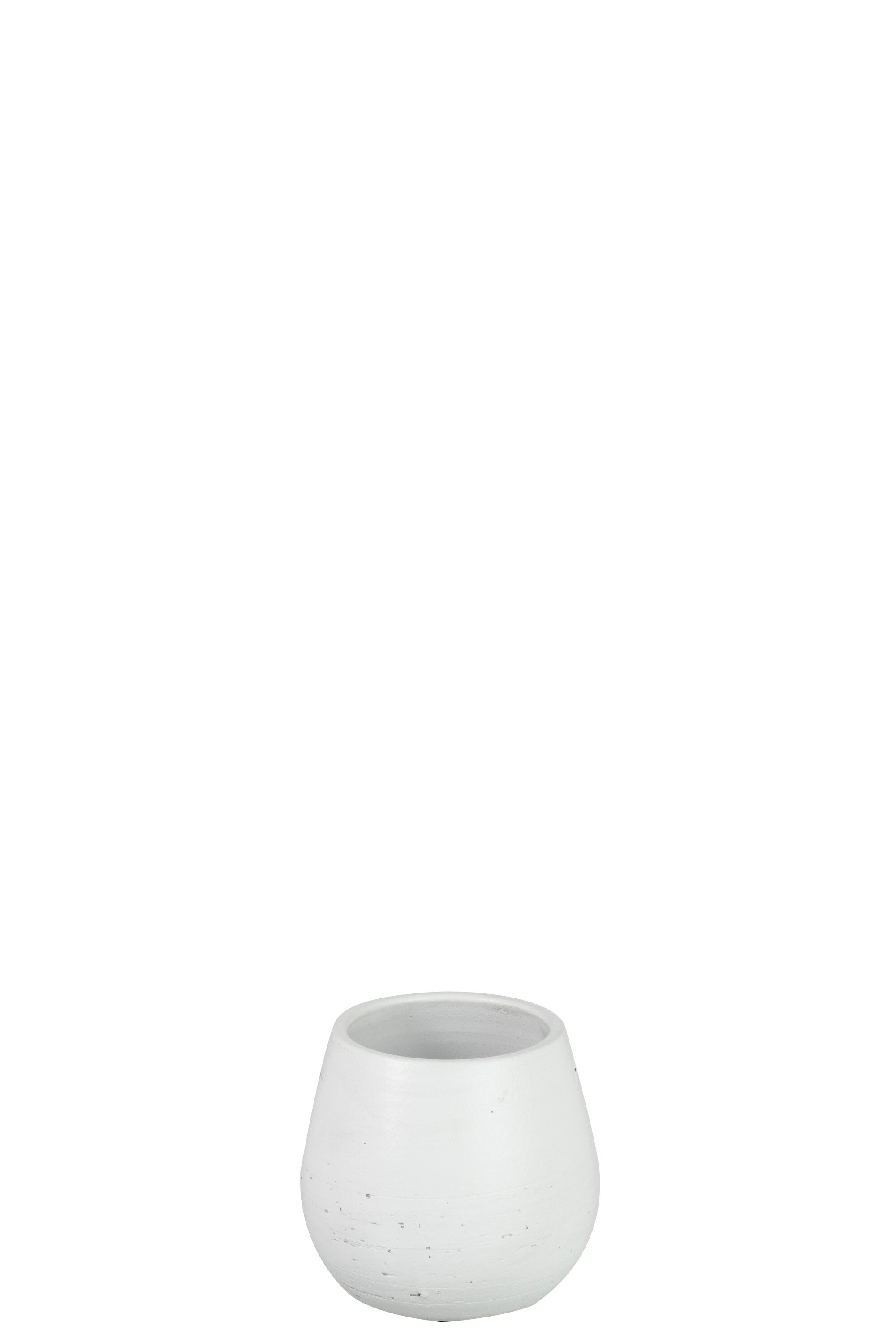 J-Line Bloempot Effen Keramiek Wit Small