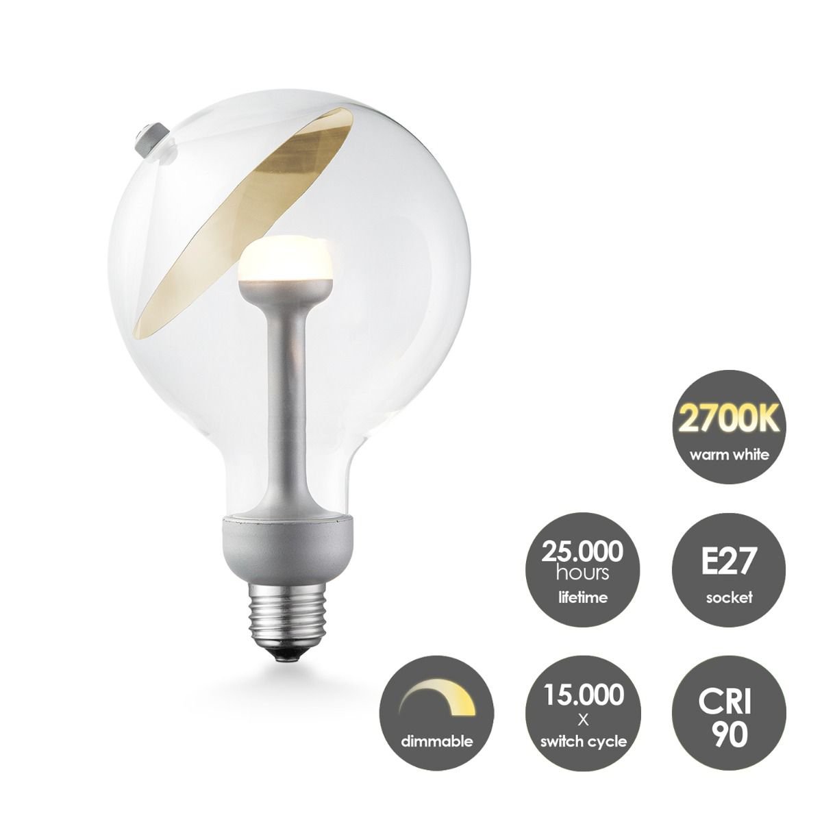 Tafellamp Move Me Side Cone 5.5W 2700K Wit-zilver-goud