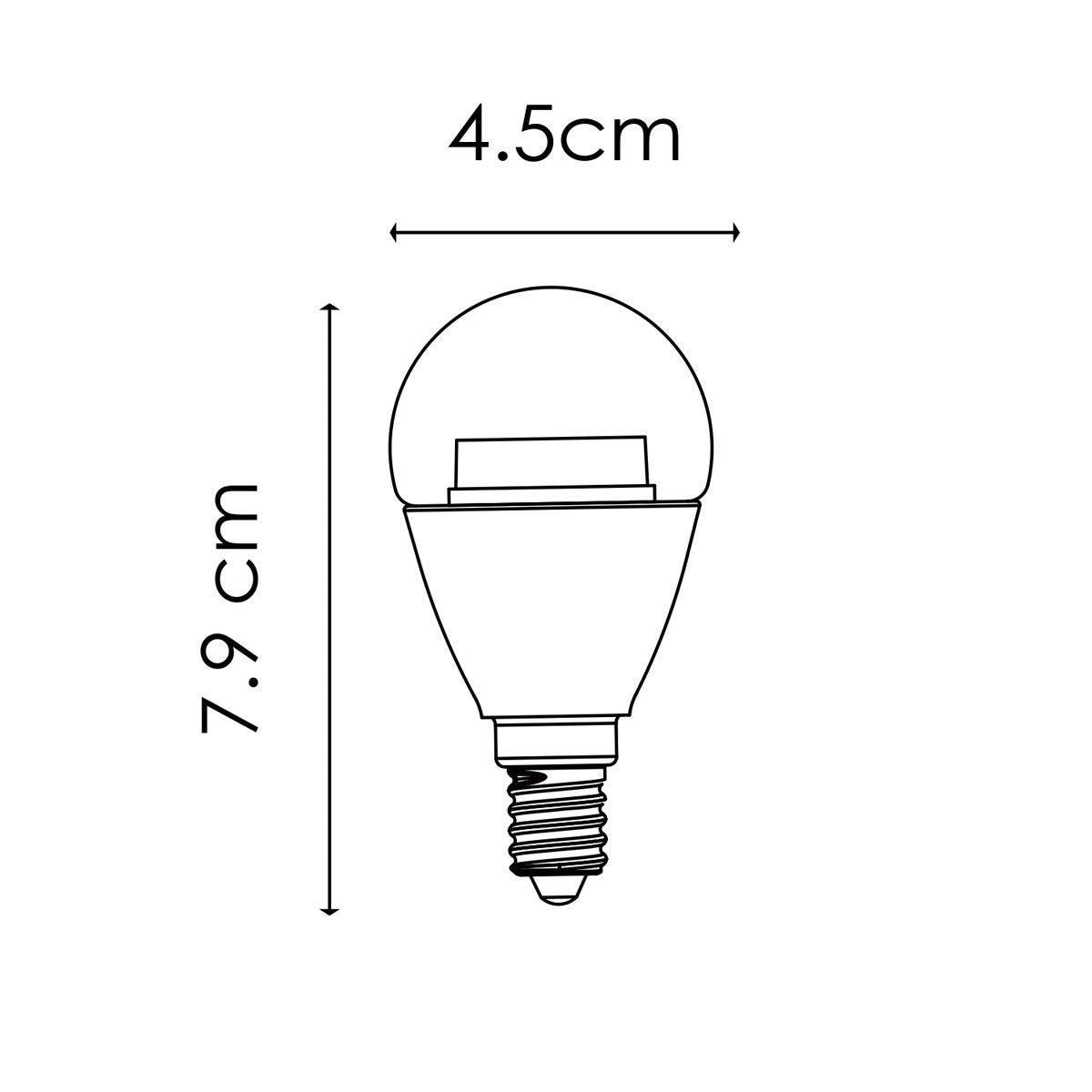 dimbare LED lamp P45 E14 5W 470Lm Warm Wit Licht