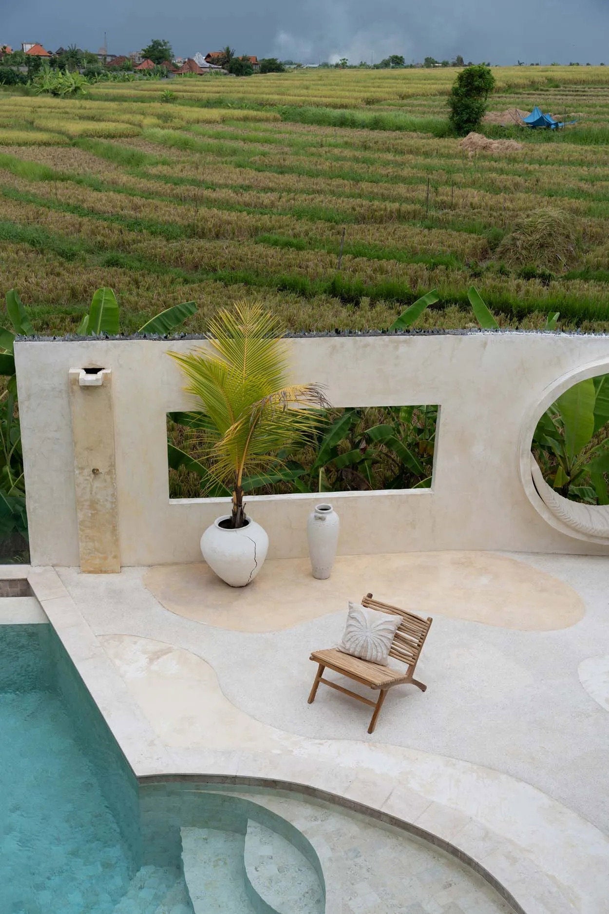 De Isla Palm Kussenhoes - Natuurlijk Wit