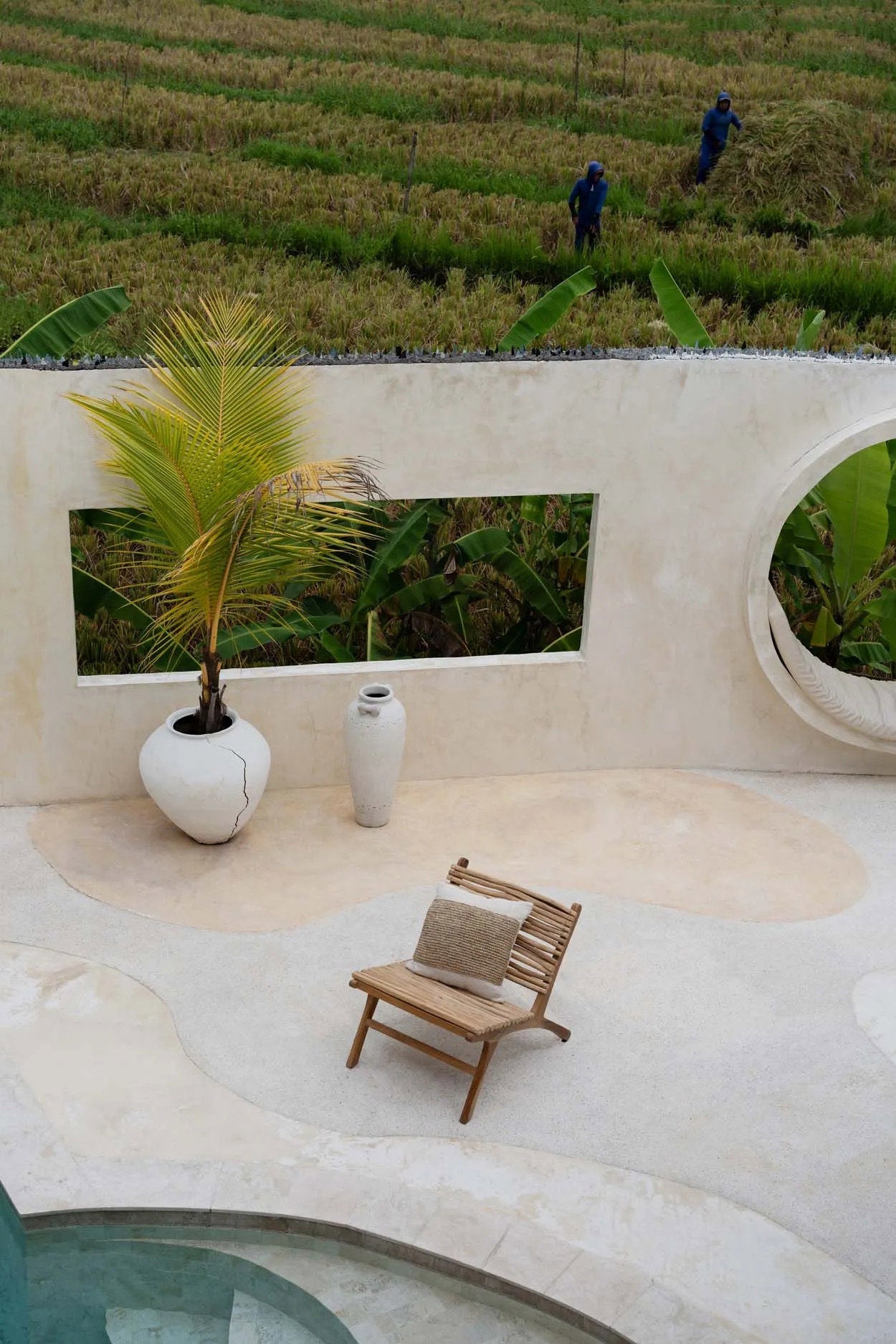 De Raffia Stempel Kussenhoes - Natuurlijk