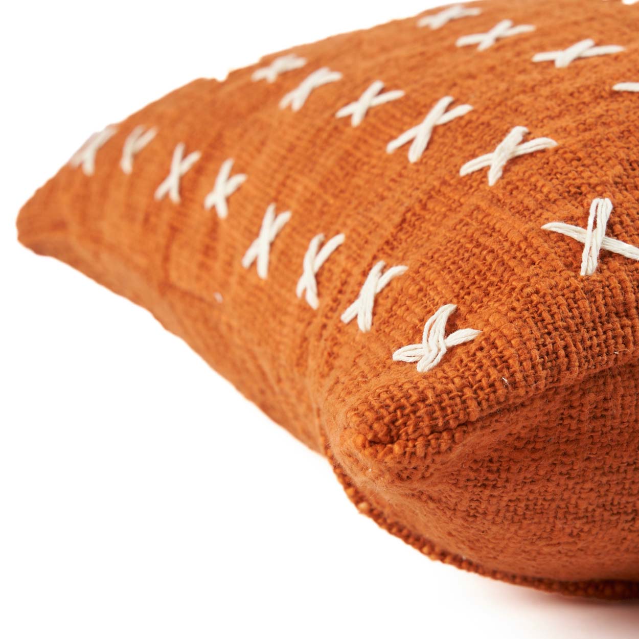 De Zillion Kiss Kussenhoes - Terracotta Wit