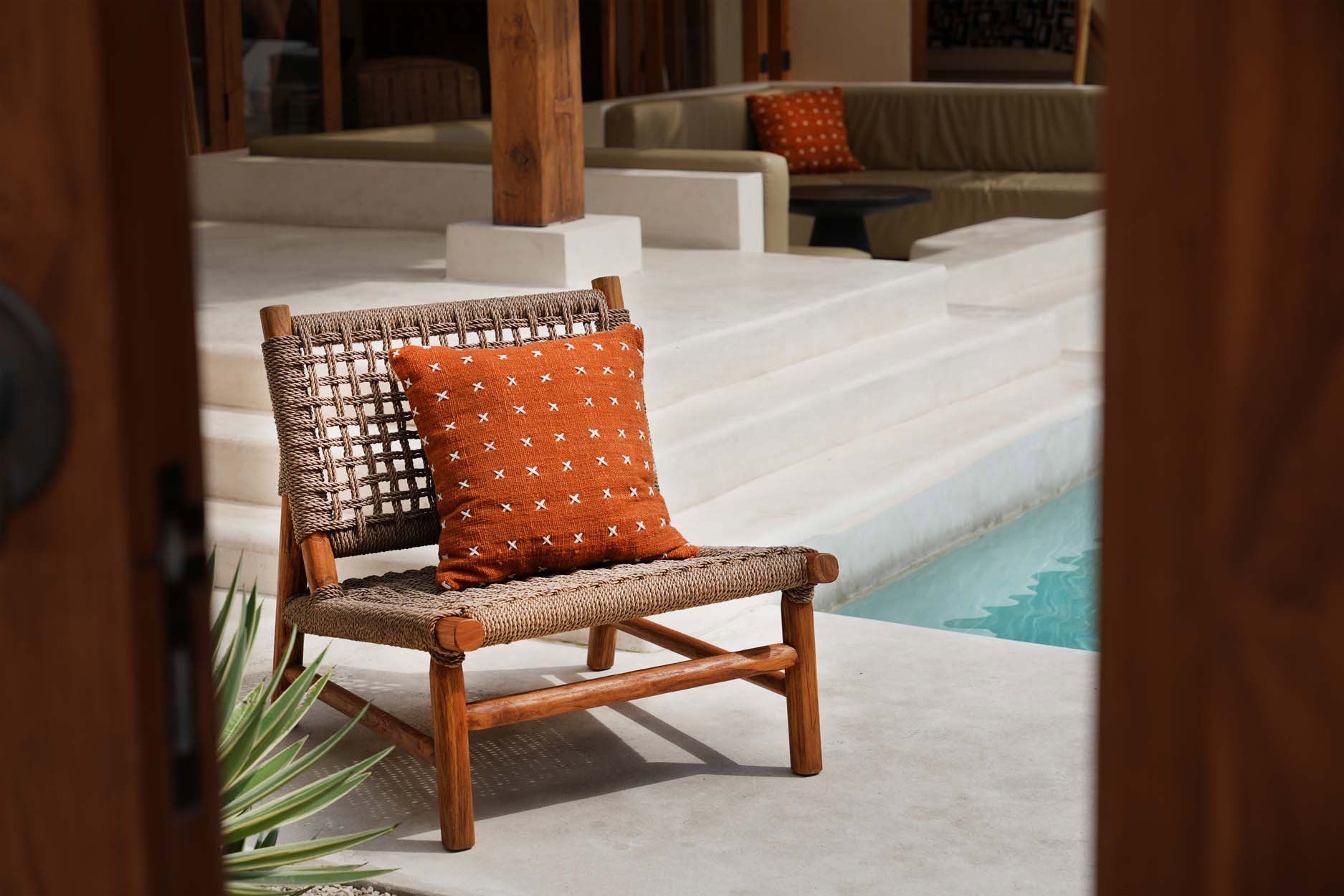 De Zillion Kiss Kussenhoes - Terracotta Wit