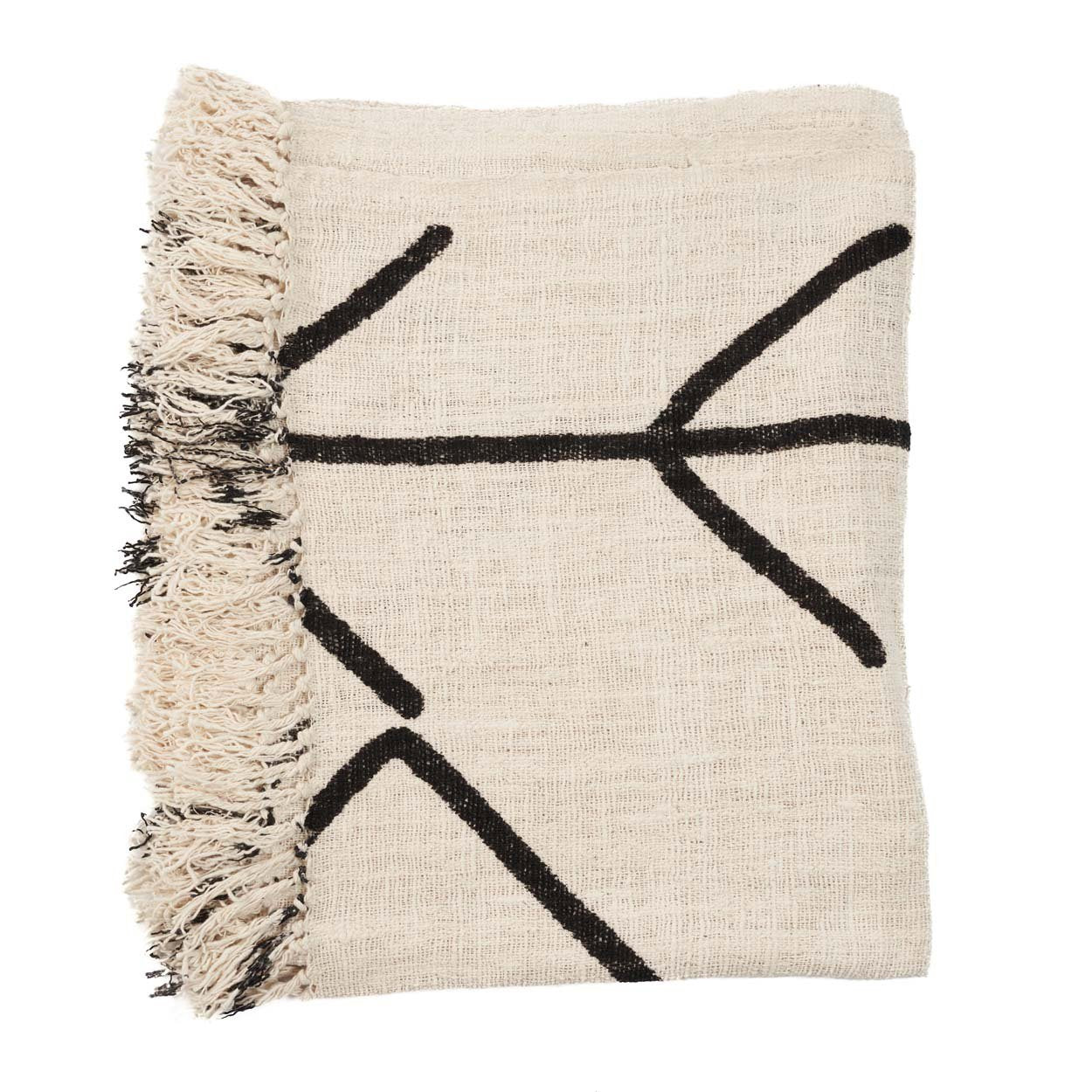 De Evil Eye Bed Throw - Natural Black