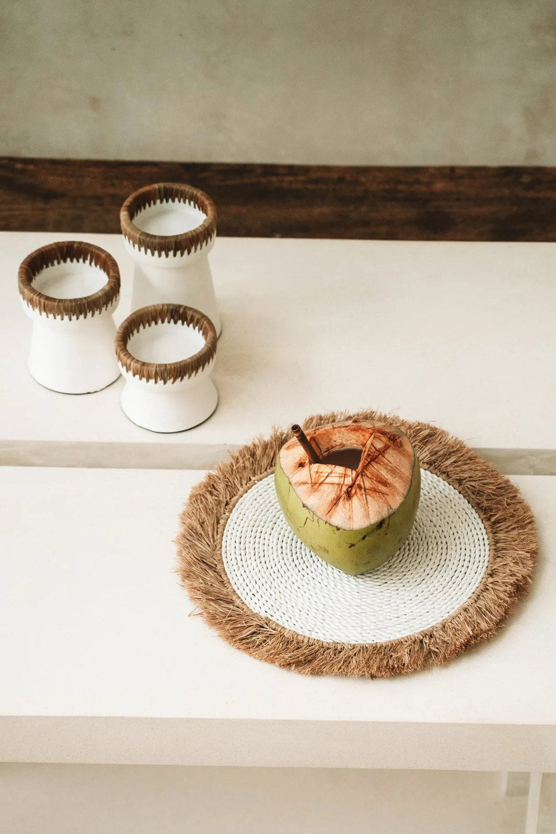 De Seagrass Raffia Placemat - Wit Naturel