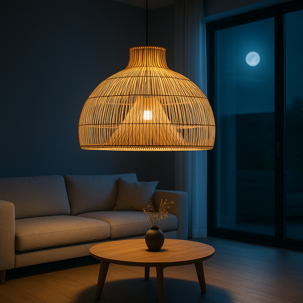 Belvivere Boho Dome – Luxe Ambachtelijke Handgevlochten Rotan Hanglamp