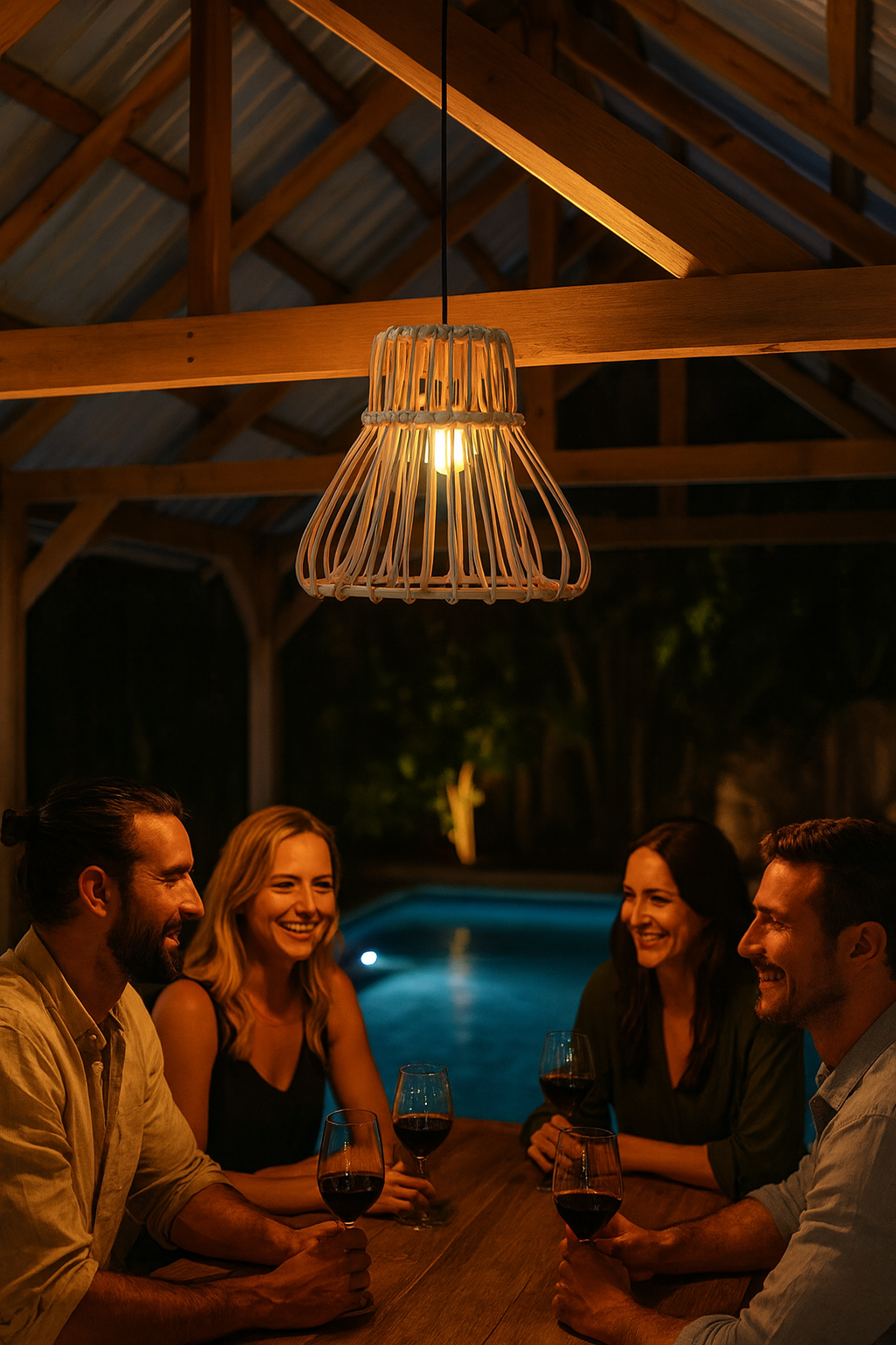 Belvivere Island Curve , mooi gebogen rotan lamp