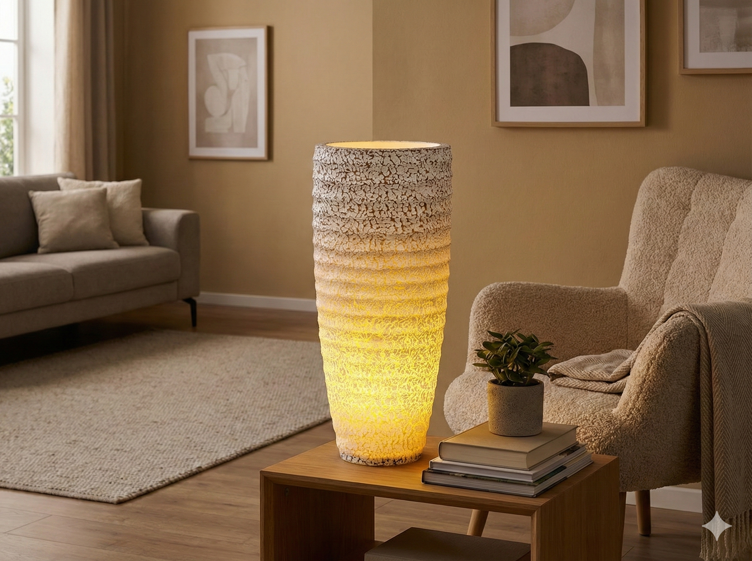 Belvivere Aurora Vase – Verlichte kunstzinnige Plantenvaas uit Indonesië