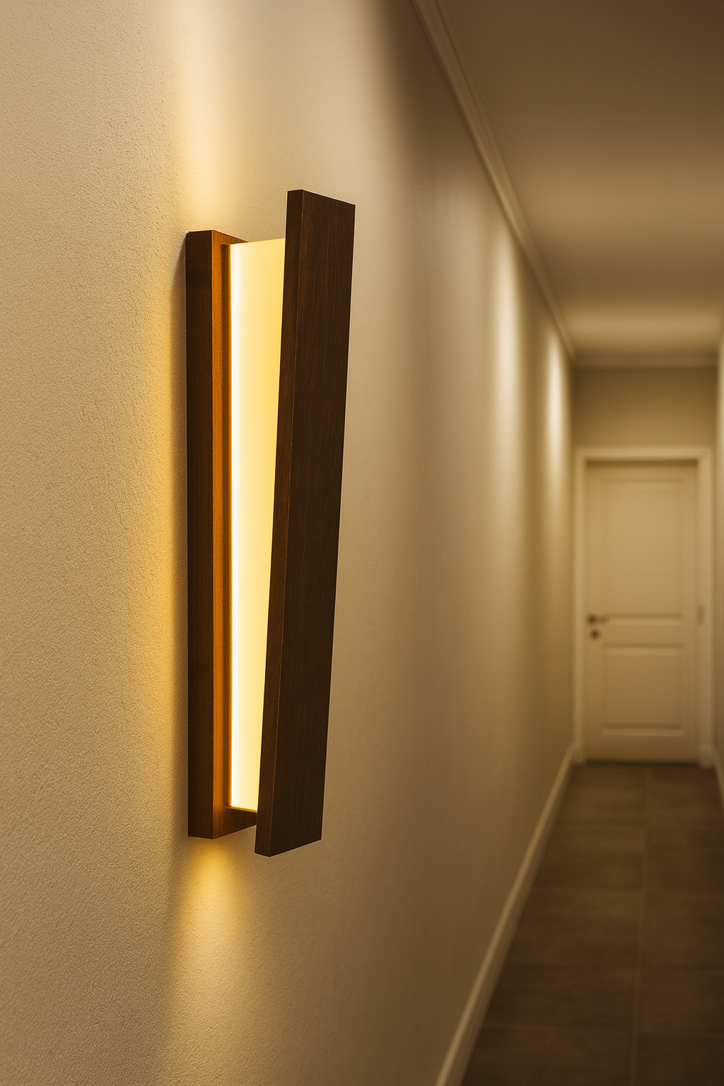 Belvivere Wandlamp Lumen- prachtig slank design en ambachtelijk houtwerk