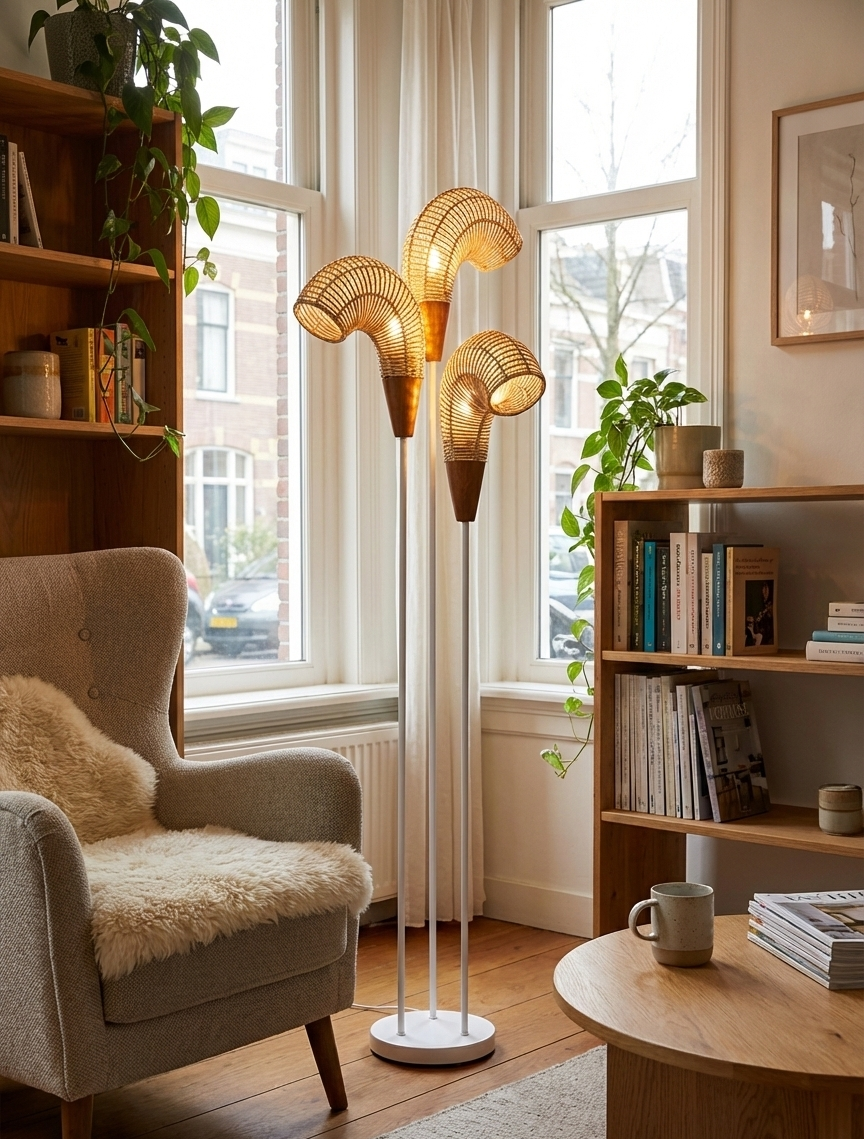 Belvivere Cirella Floorlamp – Organisch Design van Rotan (180 cm)