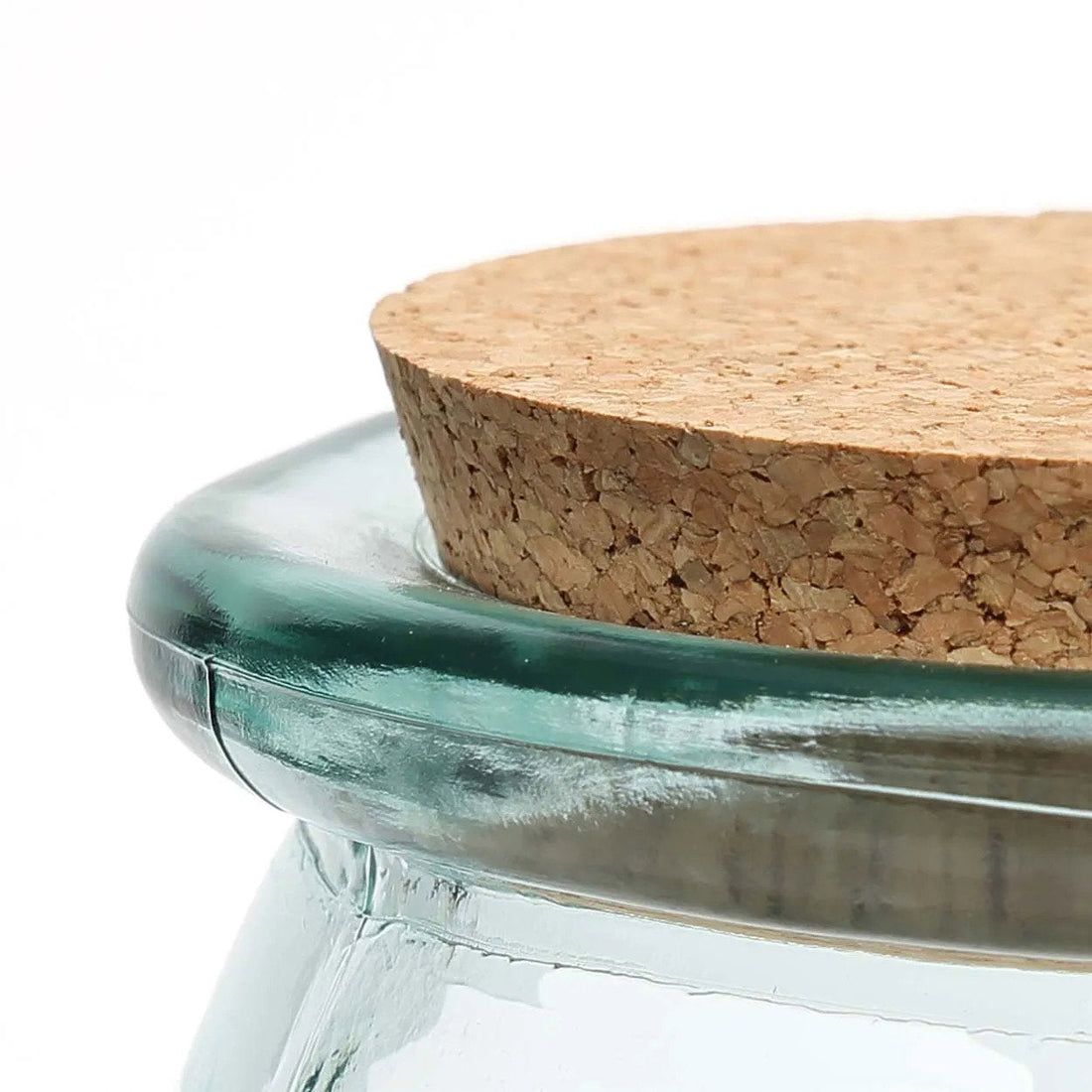 De Belly Glazen Pot - Blauw - L