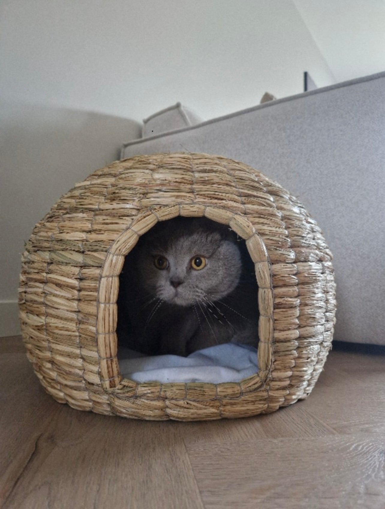 Kattenmand + Kussen Yumi Stro Natuurlijk