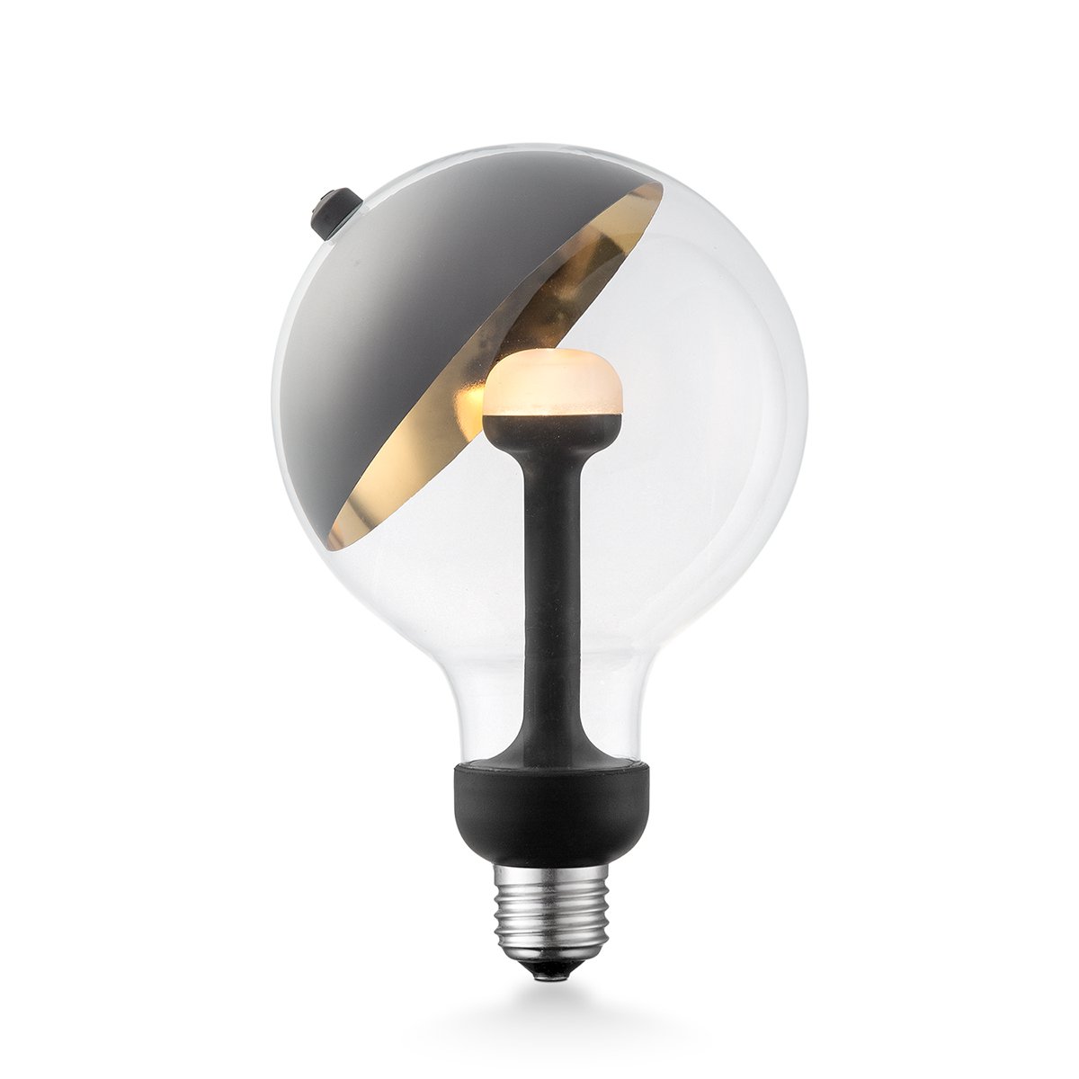 dimbare LED lamp Sphere zwart-goud G120 E27 5W 400Lm