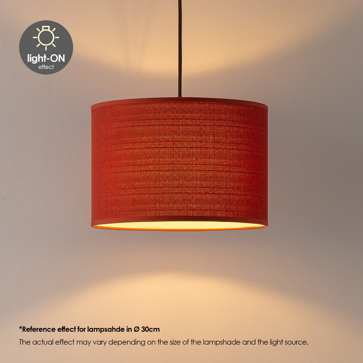 Lampenkap Canvas rood - B:35xD:35xH:21cm