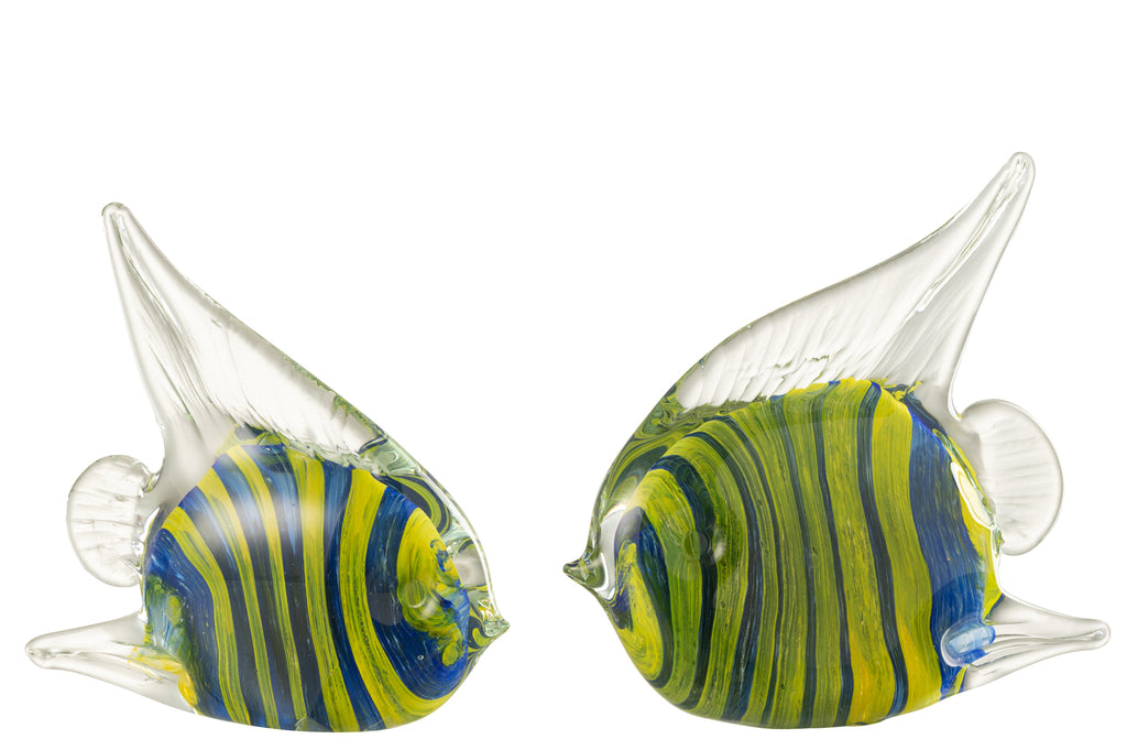 Engelenvis Glas Blauw/Geel