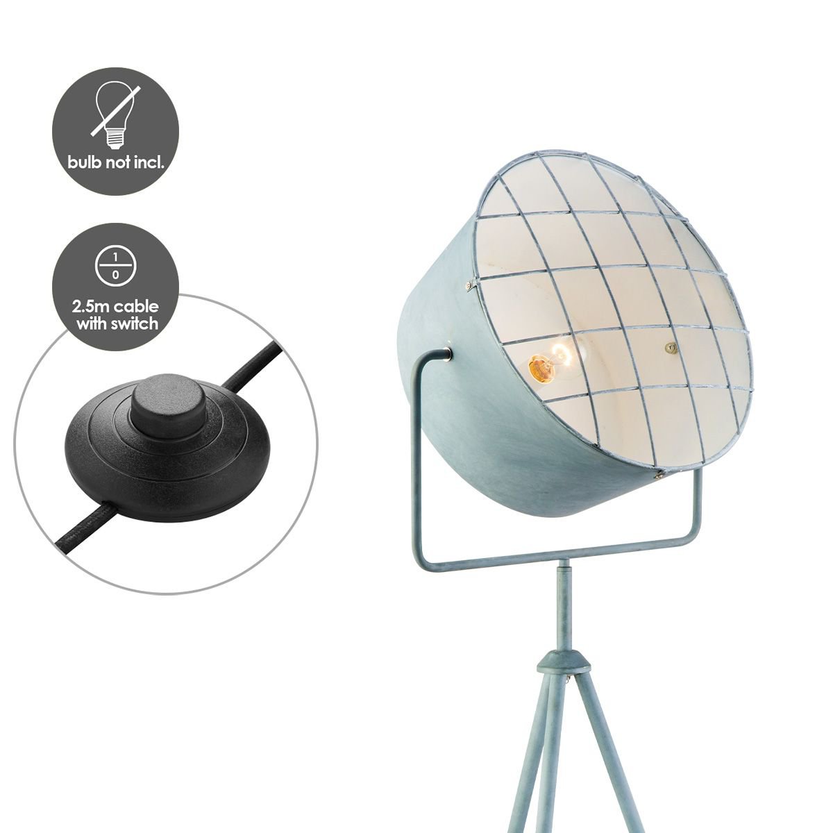 Clemento 163 - Industriële Vloerlamp Beton