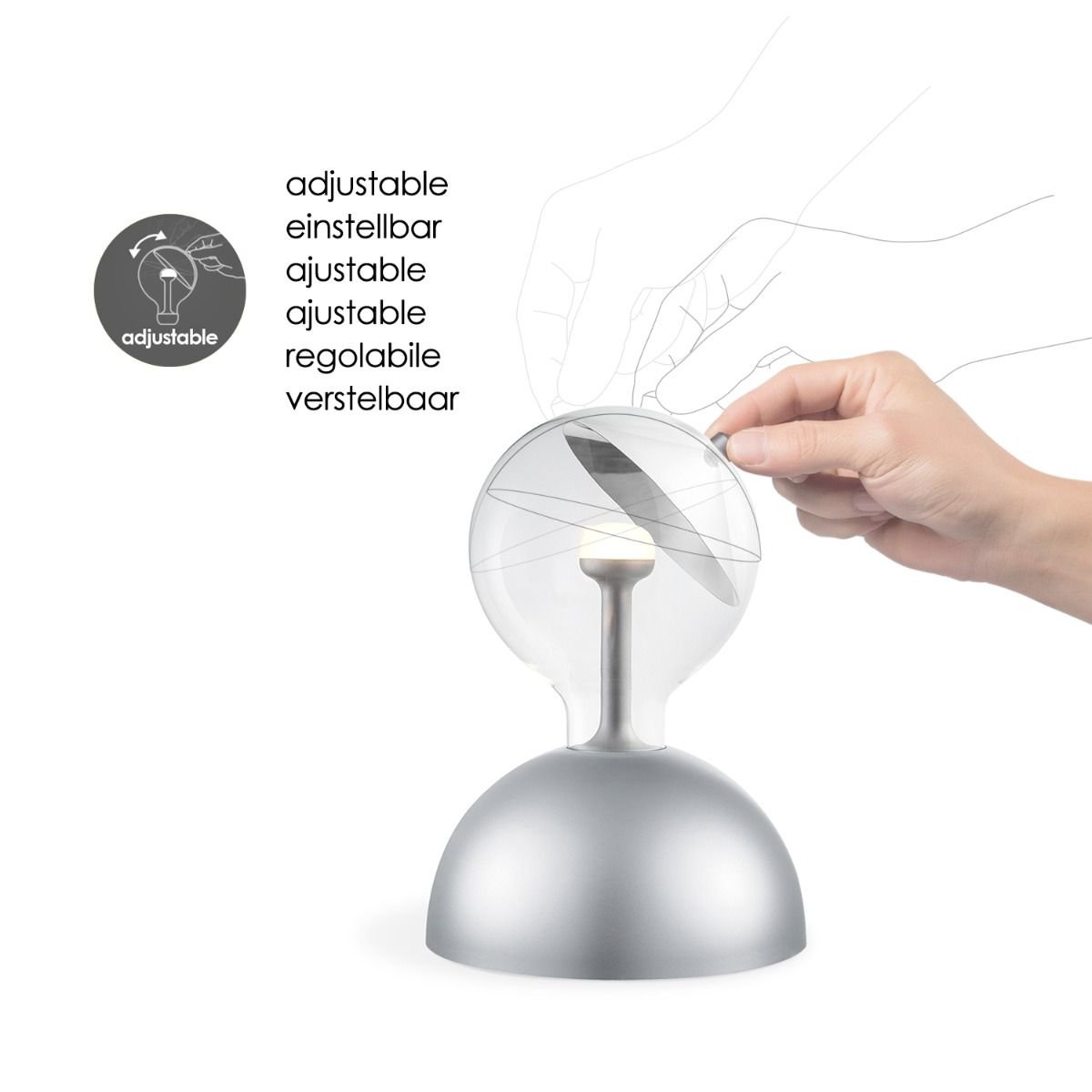 Hanglamp Move Me Bumb Cone 5.5W 2700K grijs-zilver-wit