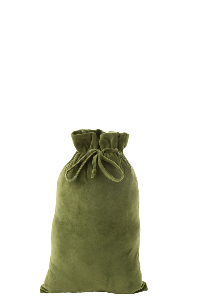 J-Line Tas Kerstmis Fluweel Khaki Groen Medium