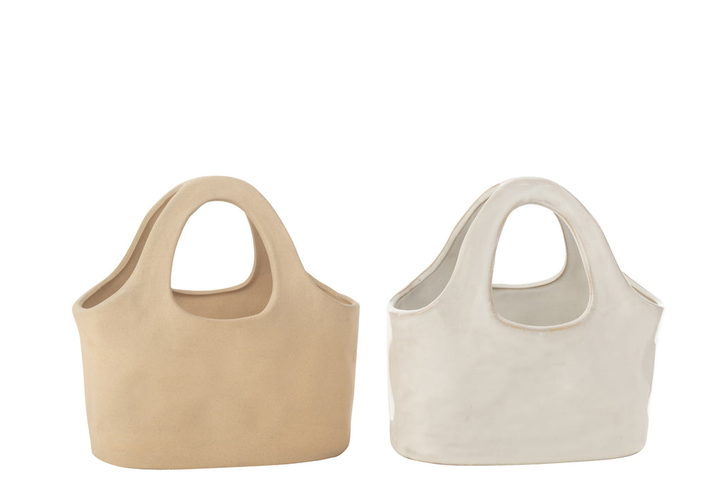 Tas Porselein Wit/Beige Groot Assortiment Van 2