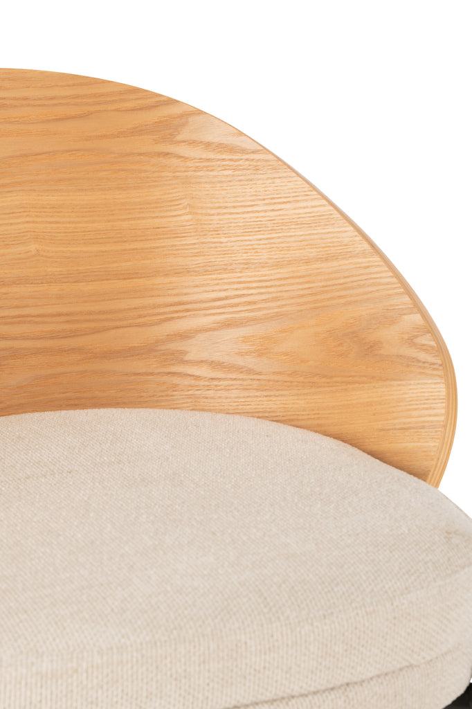 Barstoel Lone Ply Wood/Metaal Natuurlijk/Beige