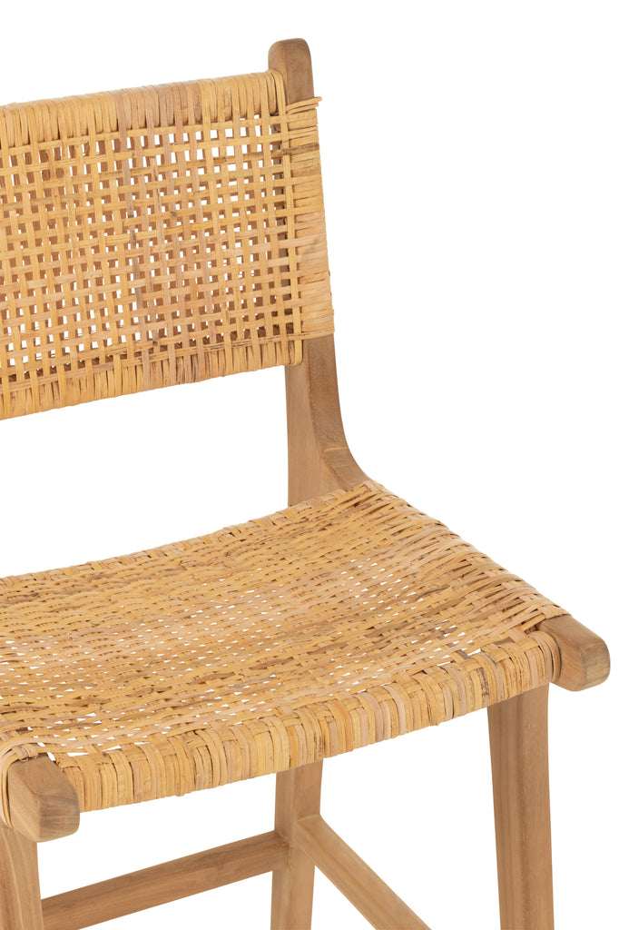 Bar stoel Mona Rattan/Teak Naturel