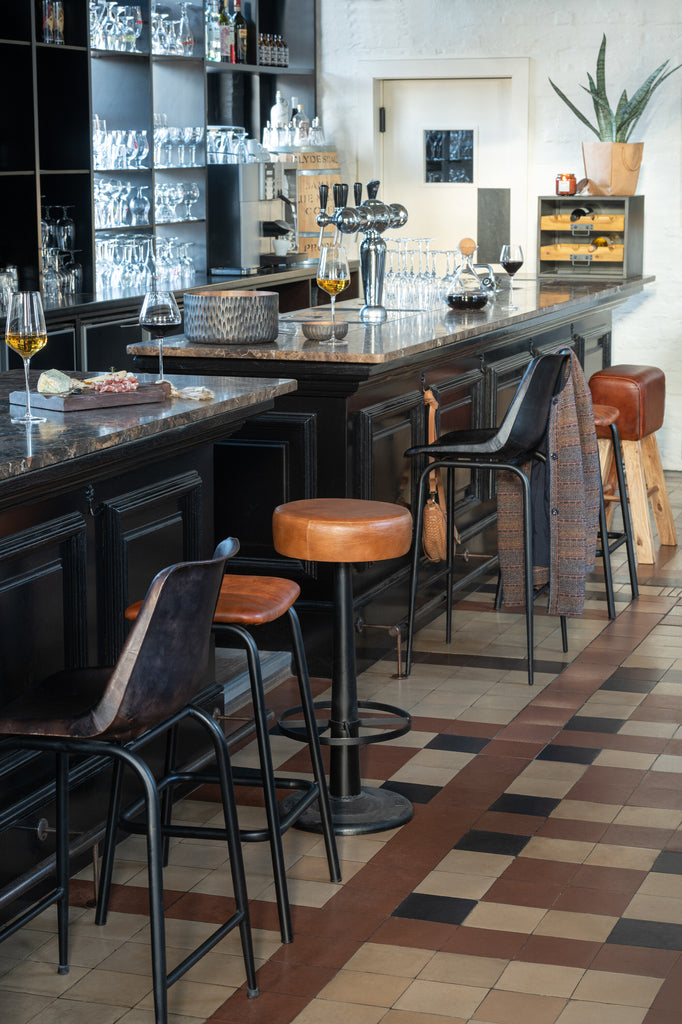 Barkruk Leer/Metaal Bruin