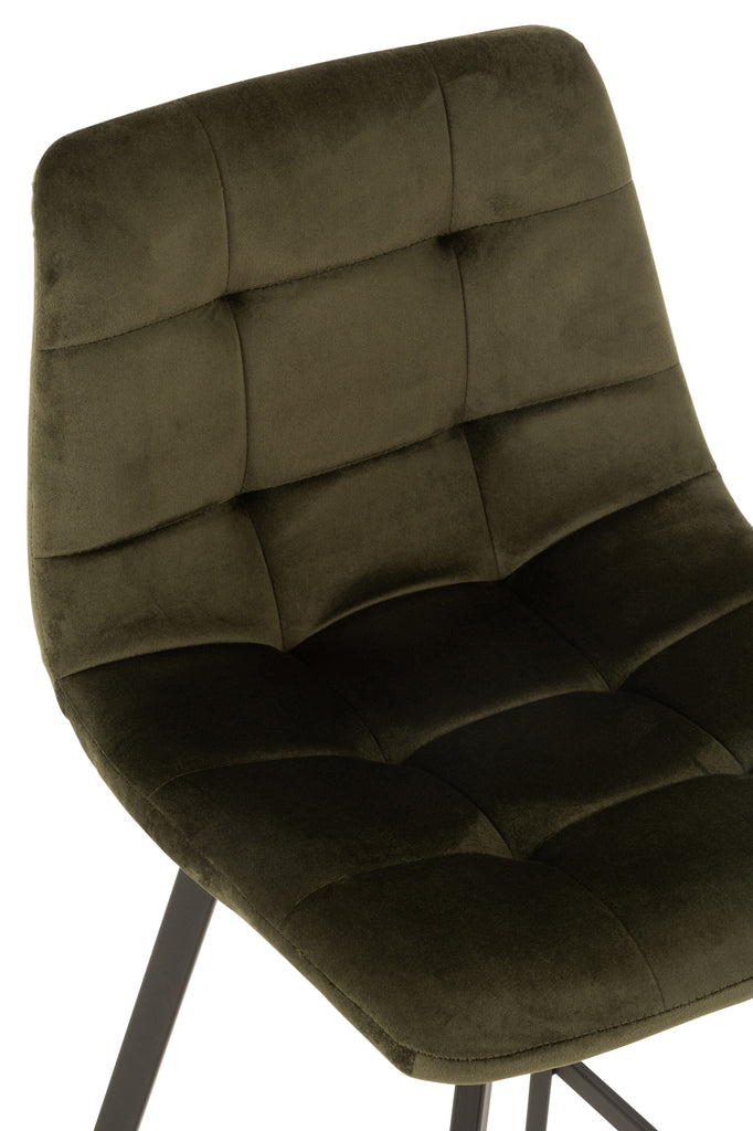 Barkruk Olivier Textiel/Metaal Donkergroen