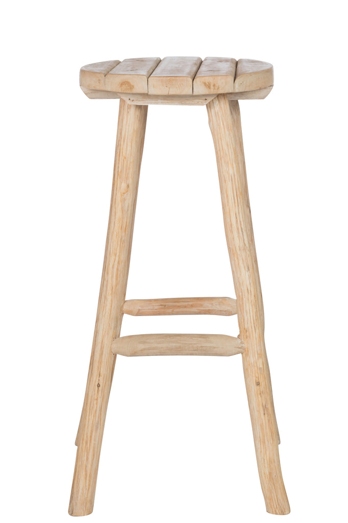 Barkruk Ronde Eikenhout Natuurlijk