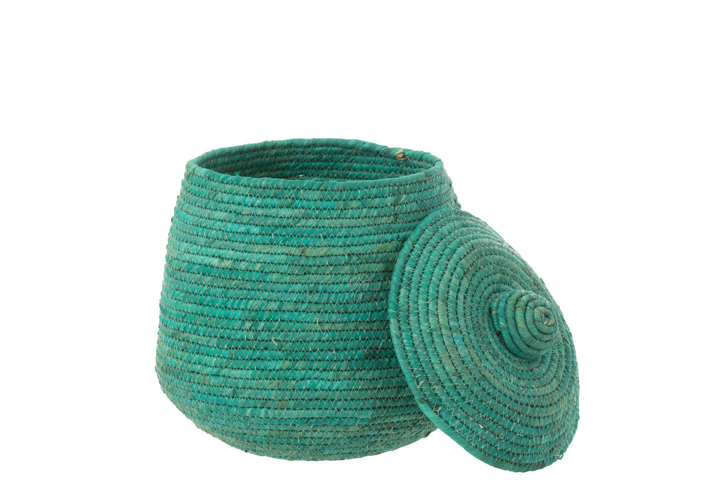 Mand+Deksel Zeegras Azuur