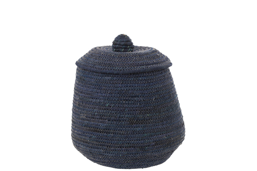 Mand+Deksel Zeegras Donkerblauw