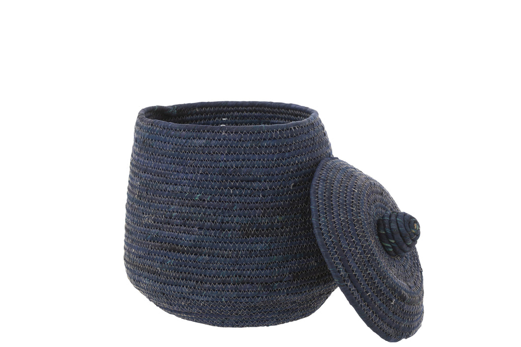 Mand+Deksel Zeegras Donkerblauw