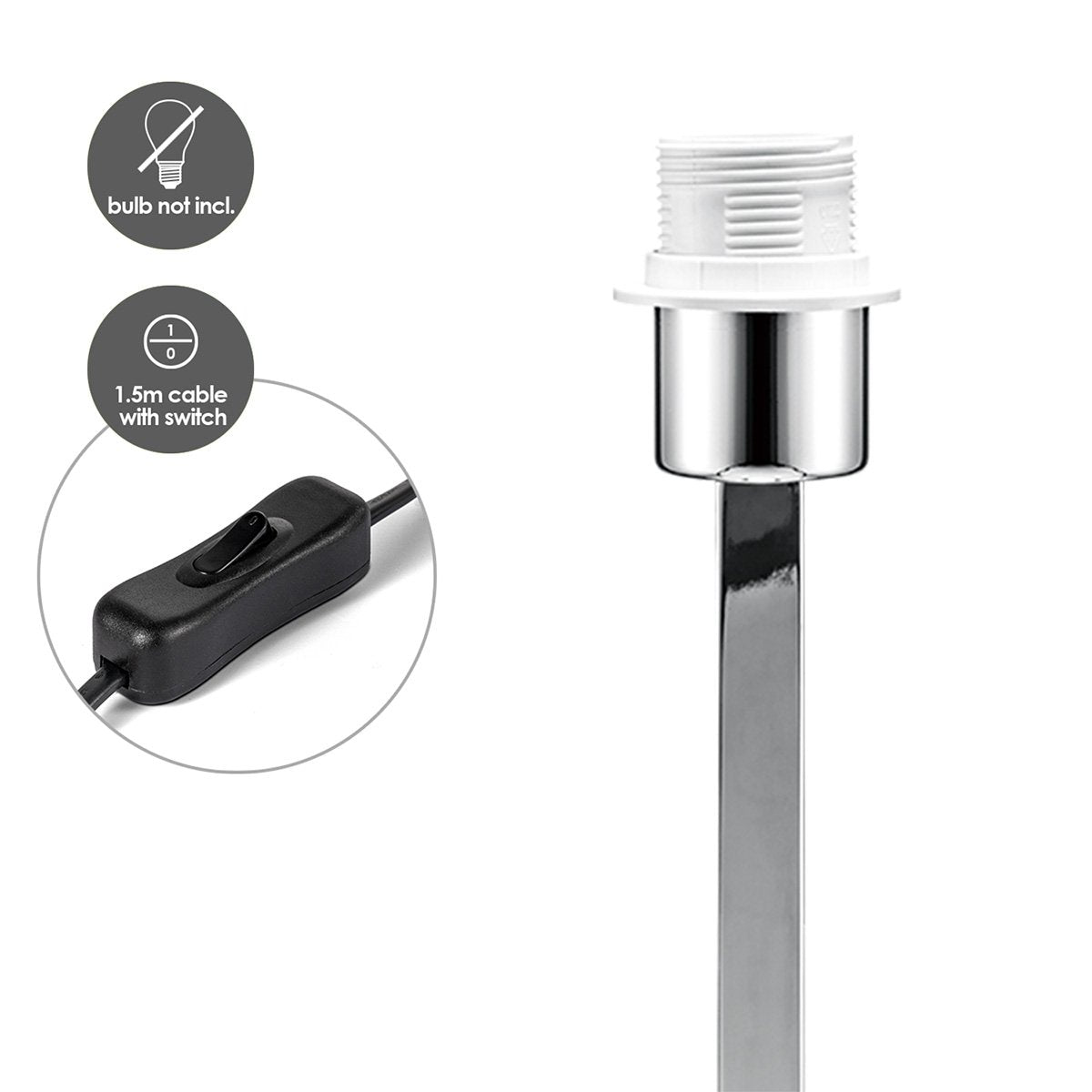 tafellamp voet Gomez 12.5/12.5/39cm - Chroom