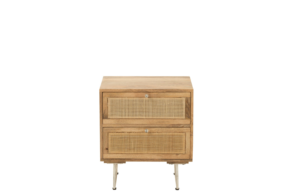 Nachtkastje Weven Hout Natuurlijk