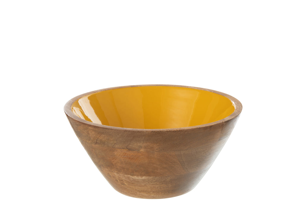 Kom Kos Hout Geel Middelgroot