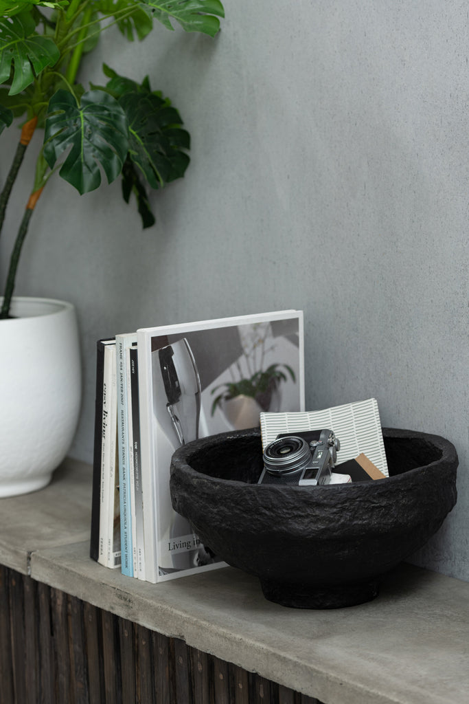 Kom grote zwarte papier-mach - kom