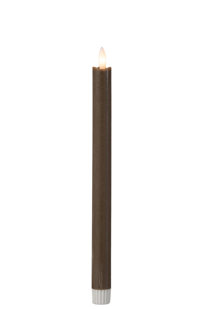 Doos 2 Kaarsen Led Lang Bruin Groot