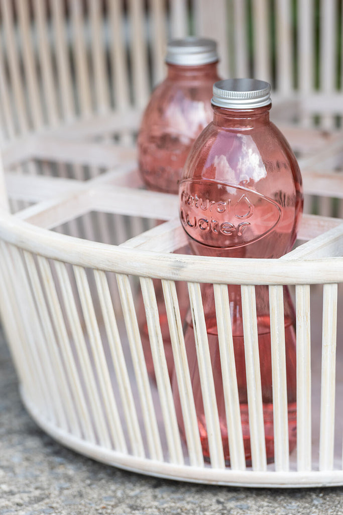 J-Line Doos Fles + 2 Glazen Natuurlijk Waterglas Zalmroze