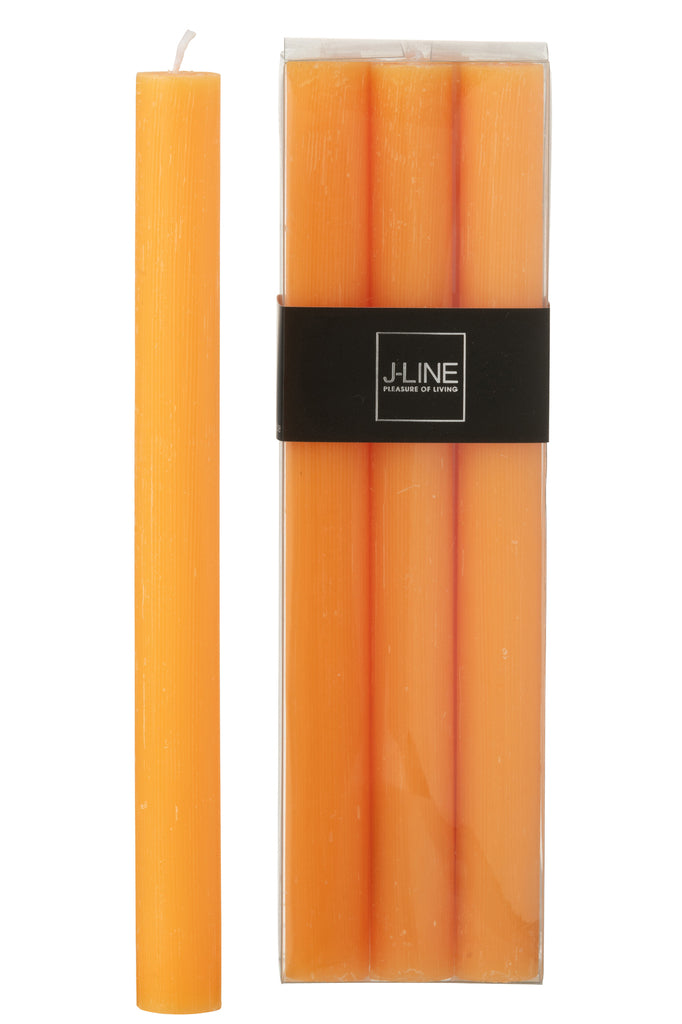 Doos met 6 tafelkaarsen lichtoranje 9 uur