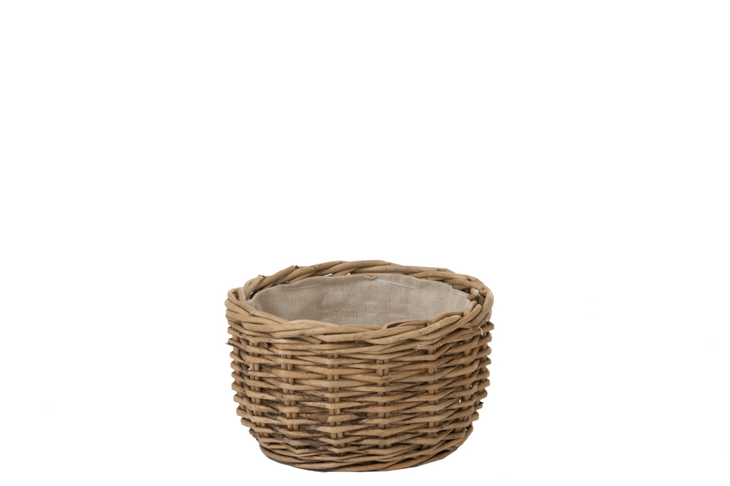 Broodmandje rond klein wilg/linnen natuurlijk