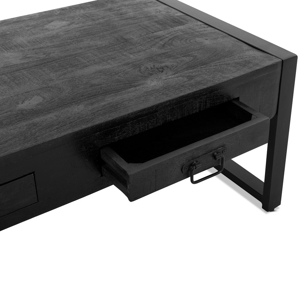 Britt 2 lade salontafel zwart 120