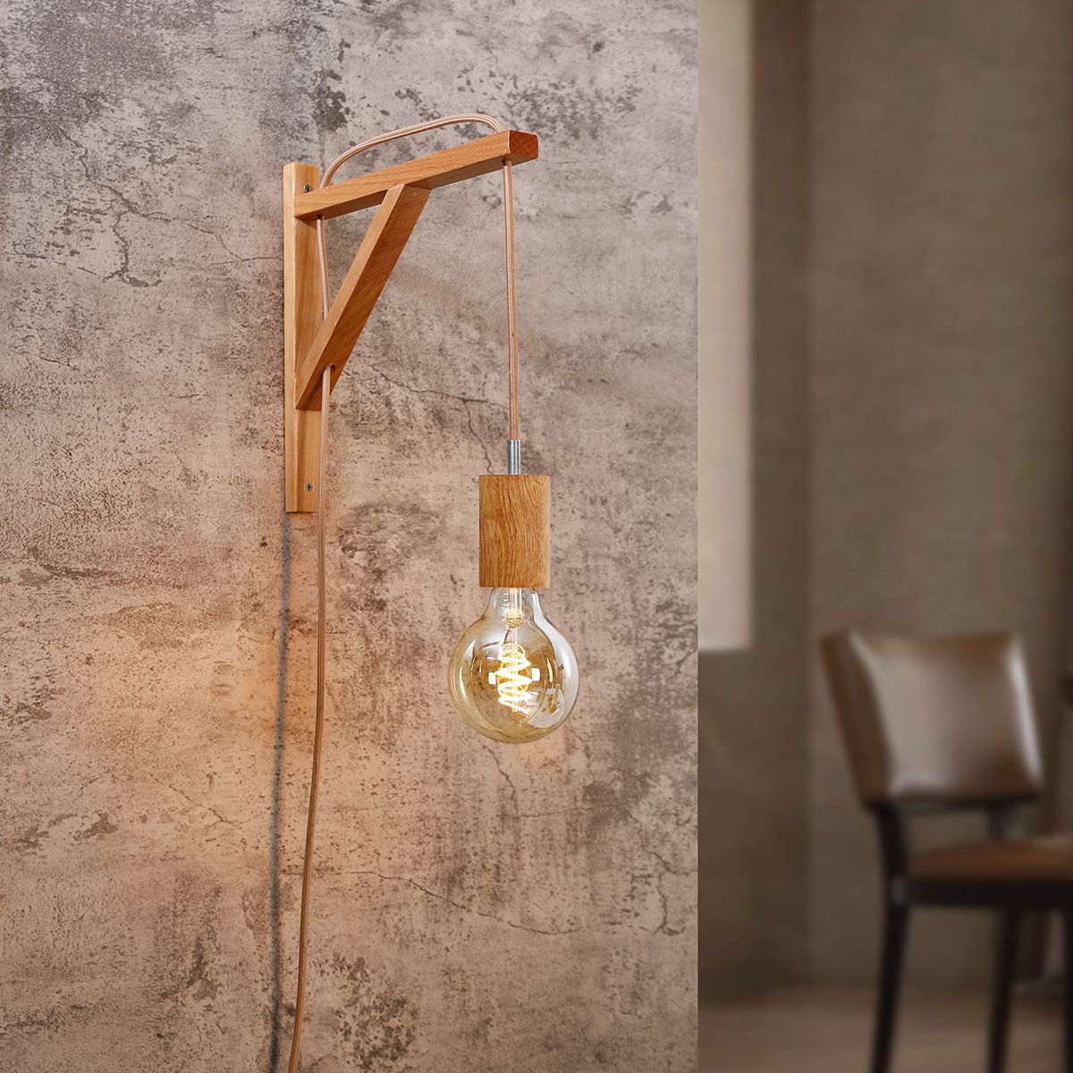 Wandhaak Angle | Houten haak voor muur hanglamp