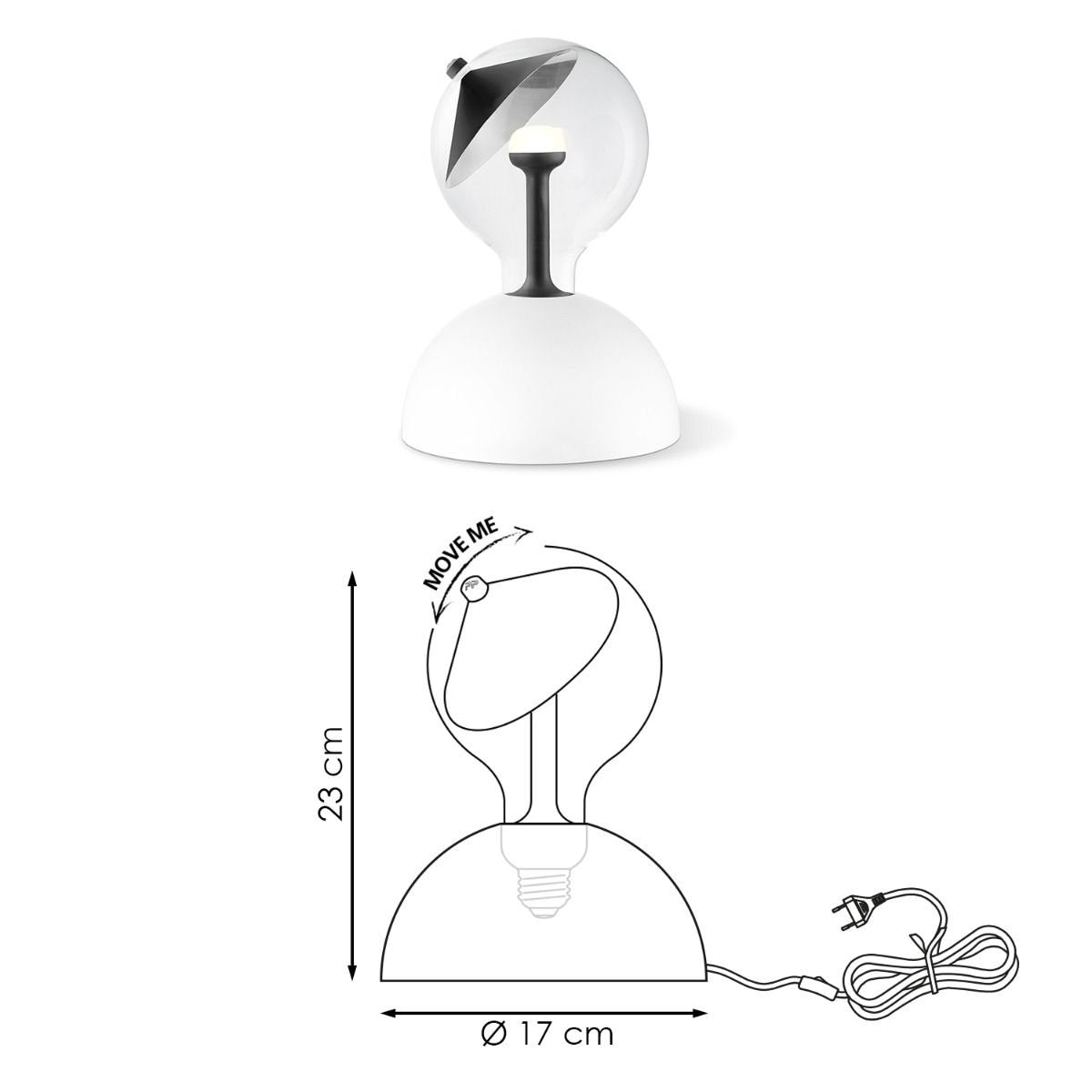 Hanglamp Move Me - Bumb Cone 5.5W 2700K wit-zwart