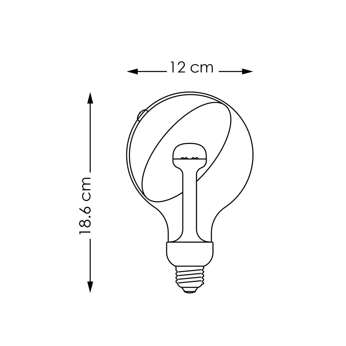 dimbare LED lamp Sphere wit G120 E27 5W 400Lm