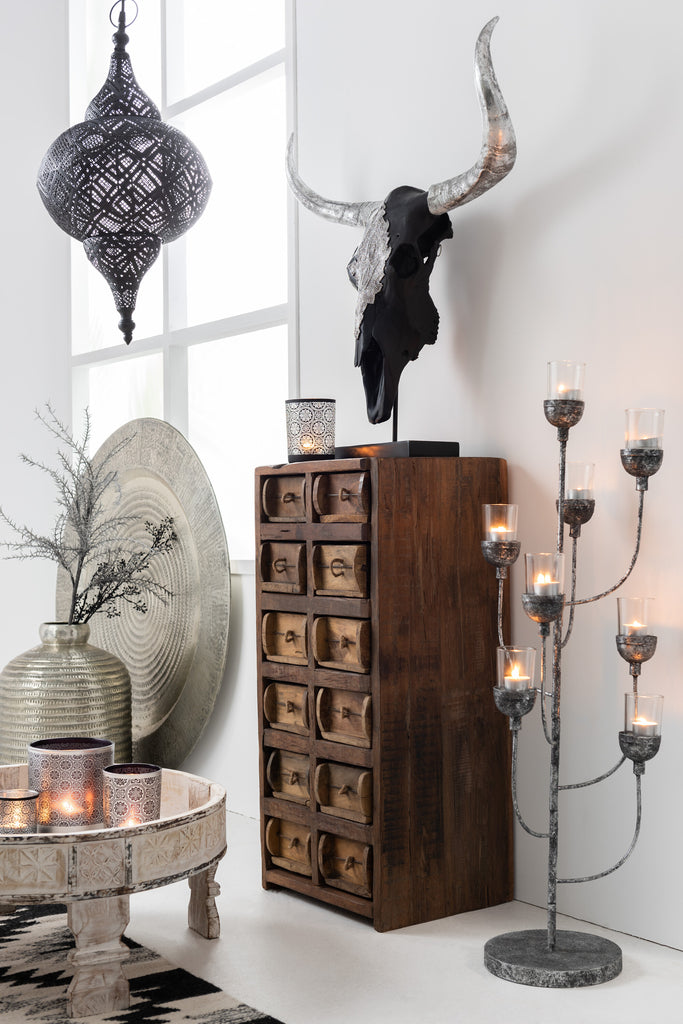 Kast 12 laden Ruw Gerecycled Hout Bruin