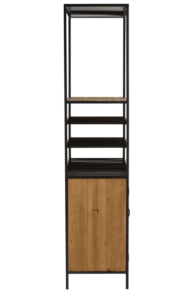 Kast voor wijnflessen+glazen Metaal/Hout Natuurlijk