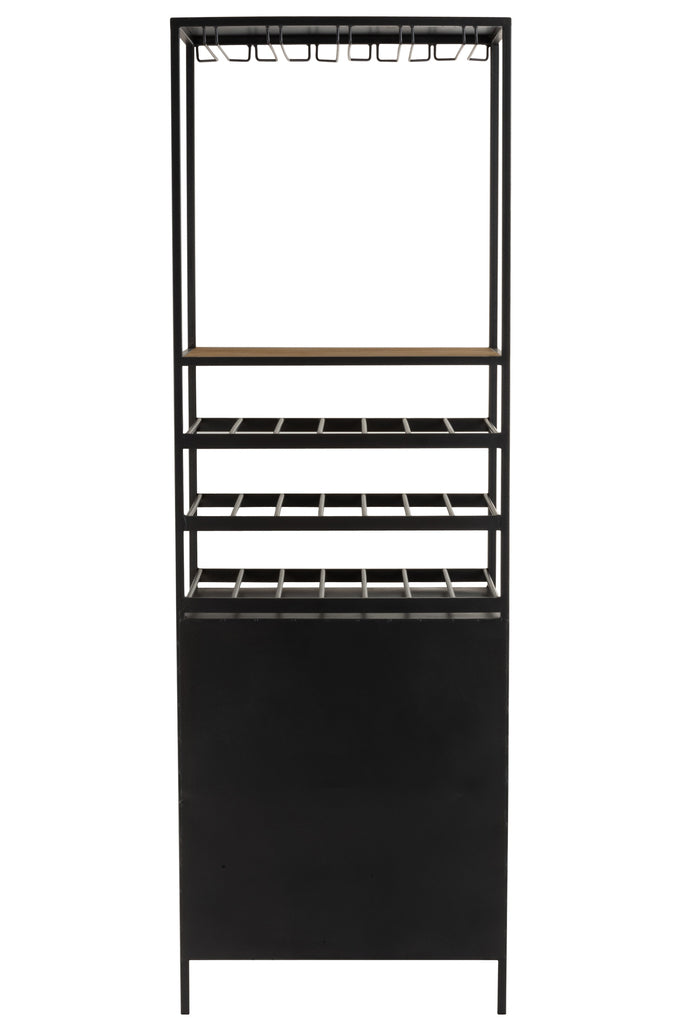 Kast voor wijnflessen+glazen Metaal/Hout Natuurlijk