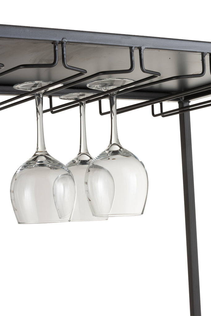 Kast voor wijnflessen+glazen Metaal/Hout Natuurlijk